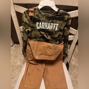 Carhart overall set long sleeve shirt size 2t